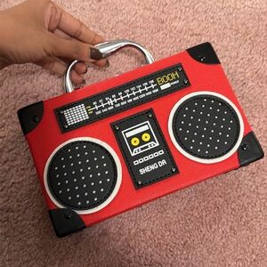 Radio/Boombox Retro Design Bag - Red